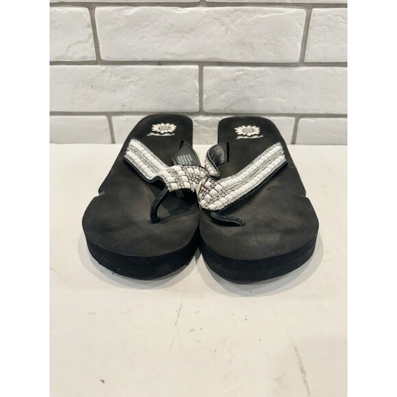 Yellow Box Women's Valence‎ Sparkle Wedge Thong Sandal Flip Flop Size 7.5 - Picture 2 of 6